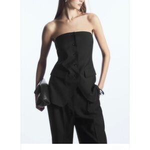 COS Elegant Black Strapless vest